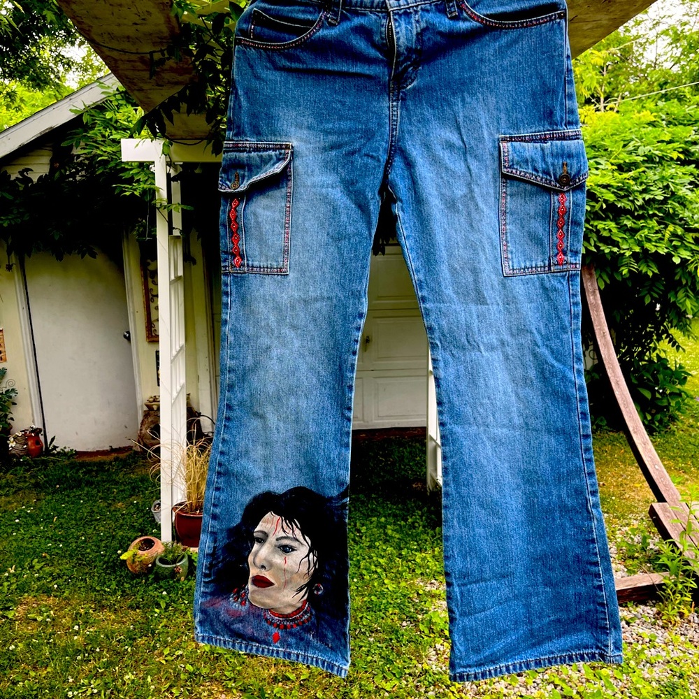 Jordache jeans hand-painted